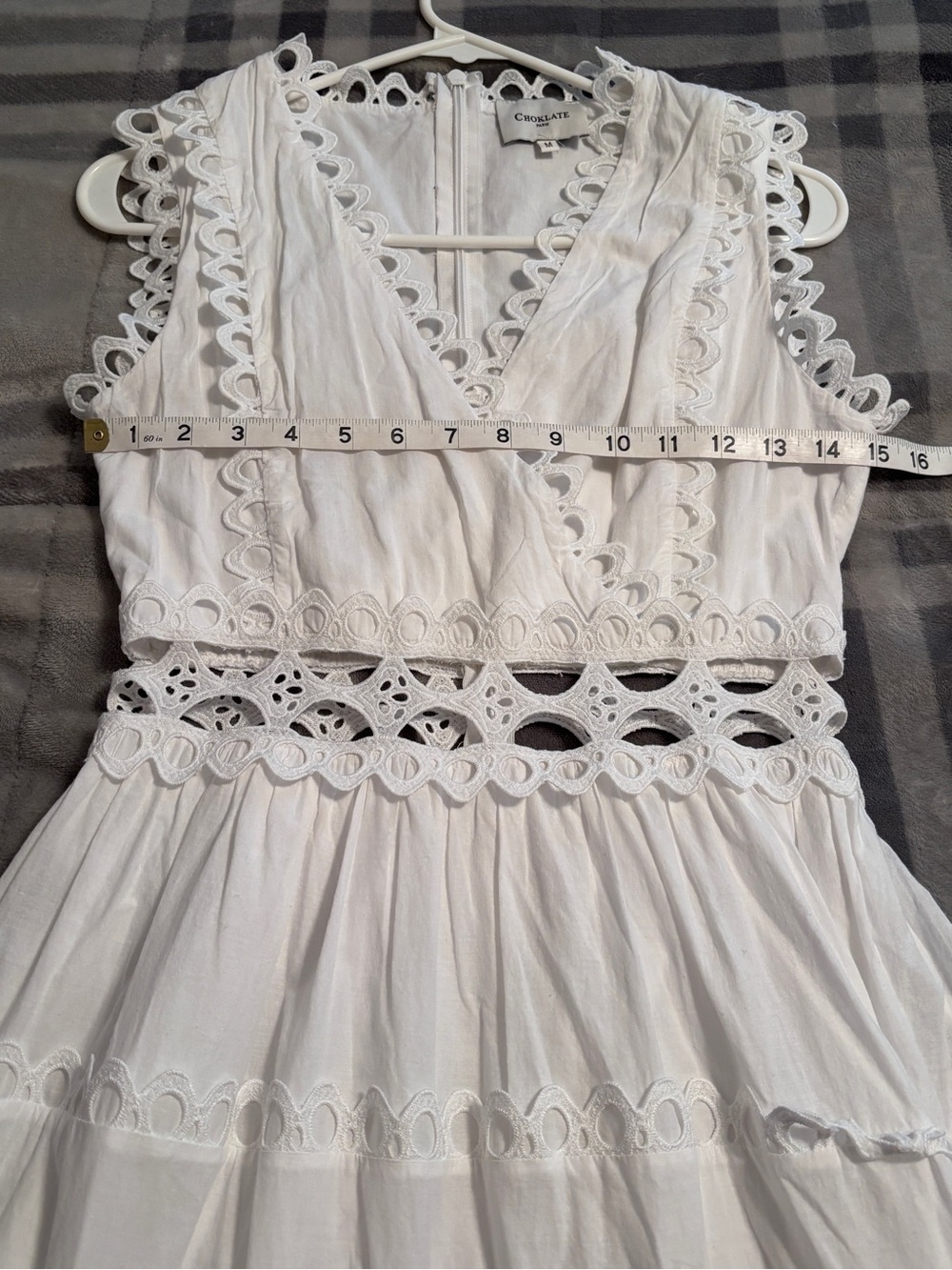 Choklate Paris Ellie long dress in openwork cotton - Picture 8 of 11